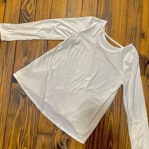 Long sleeve shirt with back slit by wonder nation. Preppy. With gold accents.